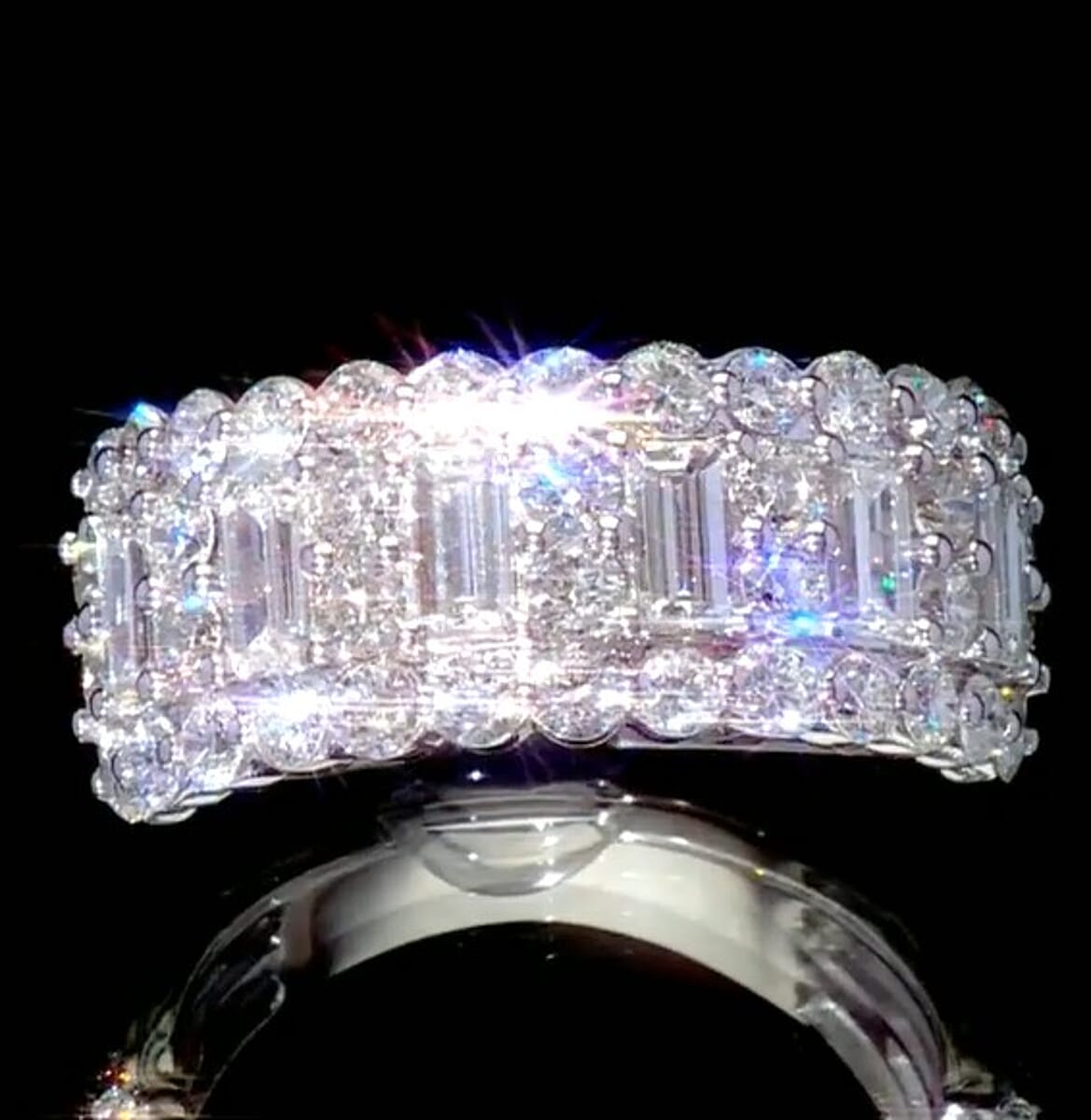  Luxuriant Lab Grown Diamond (G, SI1) Ring in Sterling Silver (Size 10.0) 2.84 ctw image number 3