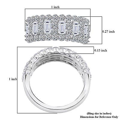 Luxuriant Lab Grown Diamond Ring in Sterling Silver 2.84 ctw (Size 10.0)