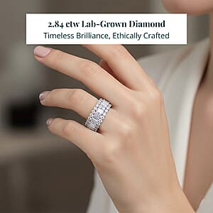 Luxuriant Lab Grown Diamond Ring in Sterling Silver 2.84 ctw (Size 7.0)