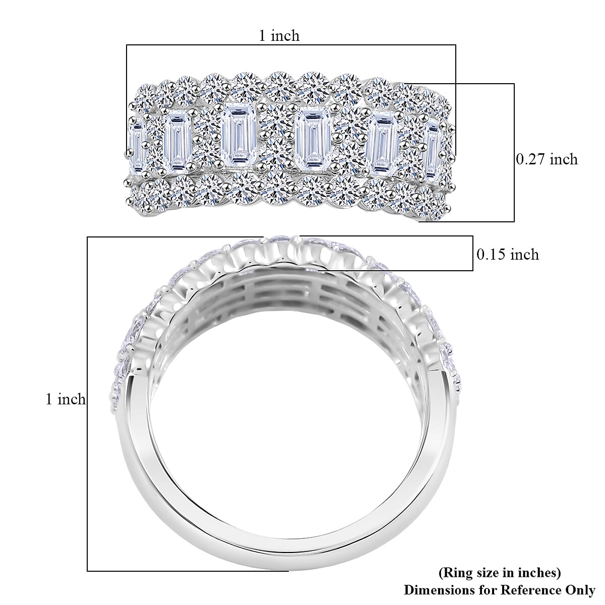 Luxuriant Lab Grown Diamond G SI1 2.84 ctw Imperial Radiance Ring in Sterling Silver (Size 7.0) image number 5