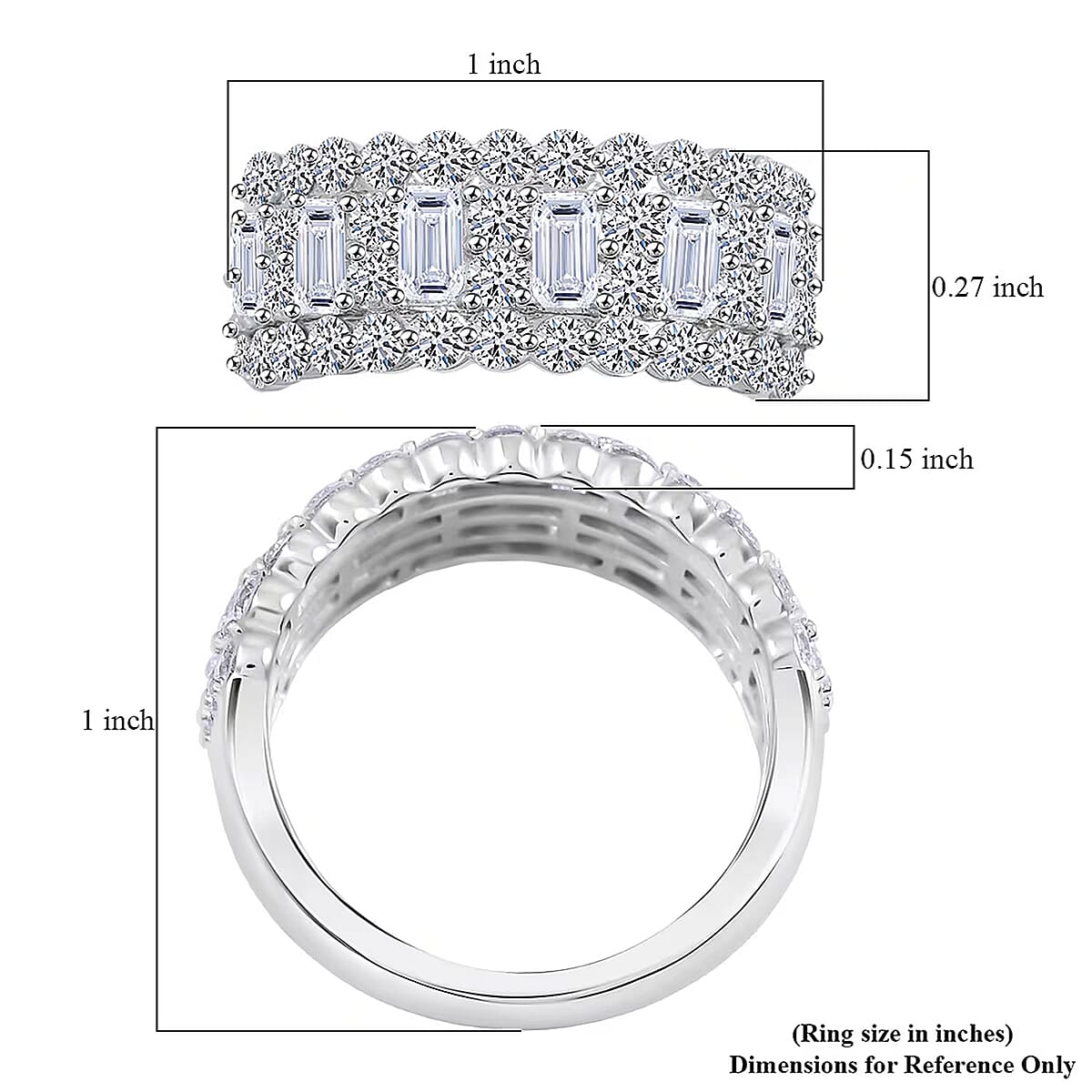 Luxuriant Lab Grown Diamond Ring in Sterling Silver 2.84 ctw (Size 8.0) image number 6