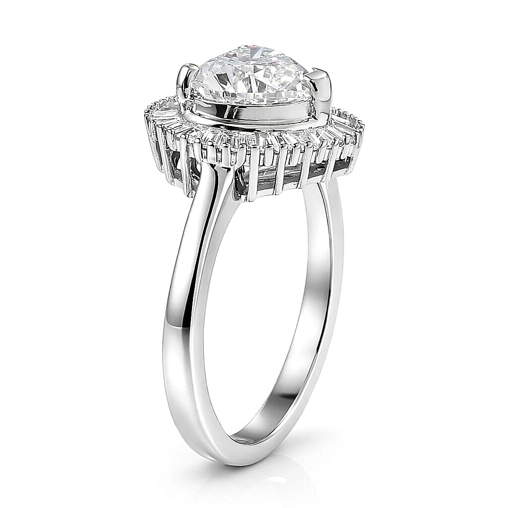 Luxuriant Lab Grown Diamond E-F VS 2.50 ctw Heart Ring in 950 Platinum (Size 10.0) 6.50 Grams