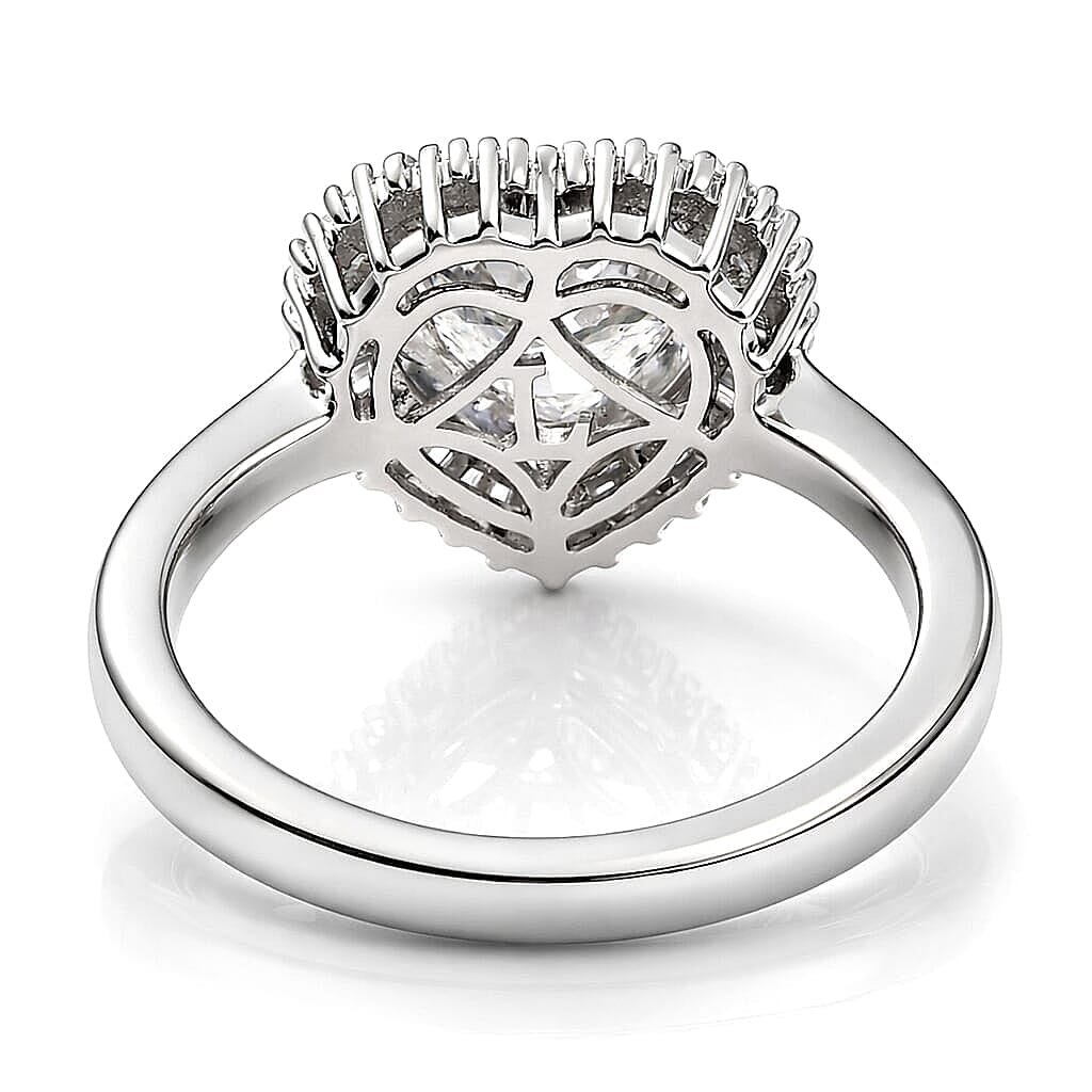 Luxuriant Lab Grown Diamond E-F VS 2.50 ctw Heart Ring in 950 Platinum (Size 10.0) 6.50 Grams