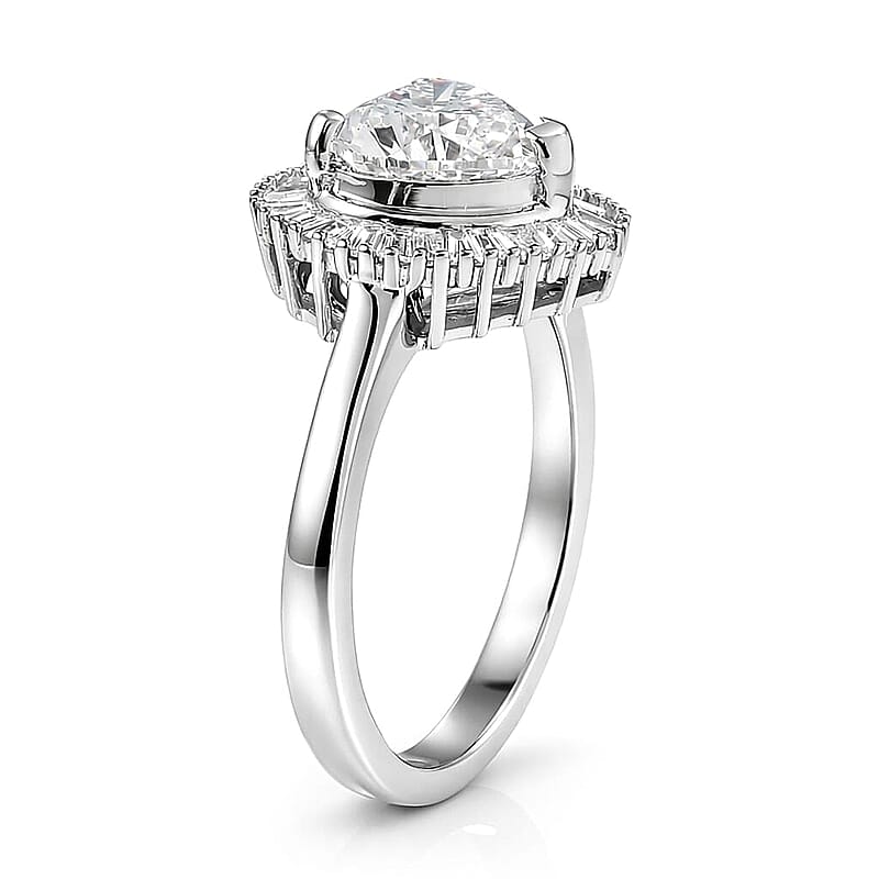 Luxuriant Lab Grown Diamond E-F VS 2.50 ctw Heart Ring in 950 Platinum (Size 5.0) 6.50 Grams