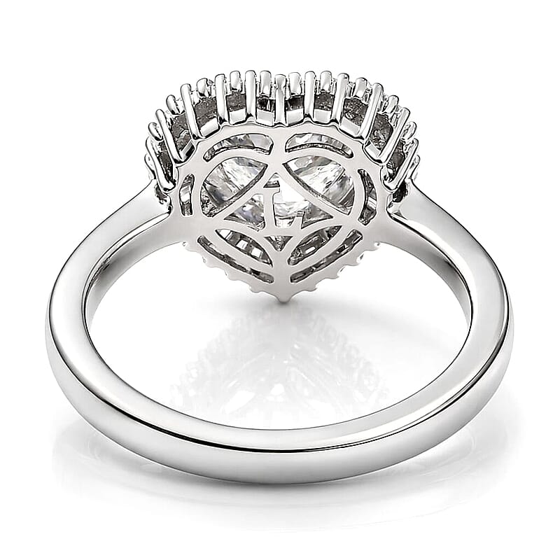Luxuriant Lab Grown Diamond E-F VS 2.50 ctw Heart Ring in 950 Platinum (Size 5.0) 6.50 Grams