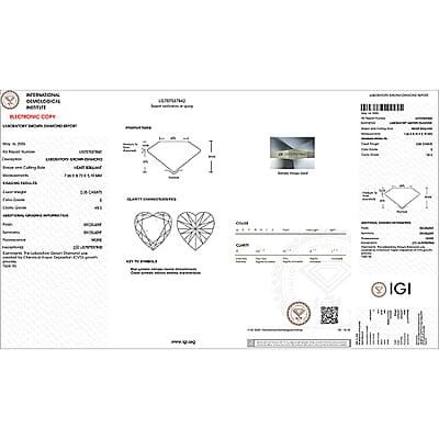 Luxuriant Lab Grown Diamond E-F VS 2.50 ctw Heart Ring in 950 Platinum (Size 5.0) 6.50 Grams