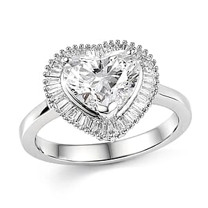 Luxuriant Lab Grown Diamond E-F VS 2.50 ctw Heart Ring in 950 Platinum (Size 6.0) 6.50 Grams