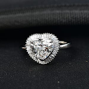 Luxuriant Lab Grown Diamond E-F VS 2.50 ctw Heart Ring in 950 Platinum (Size 6.0) 6.50 Grams