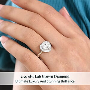 Luxuriant Lab Grown Diamond E-F VS 2.50 ctw Heart Ring in 950 Platinum (Size 7.0) 6.50 Grams