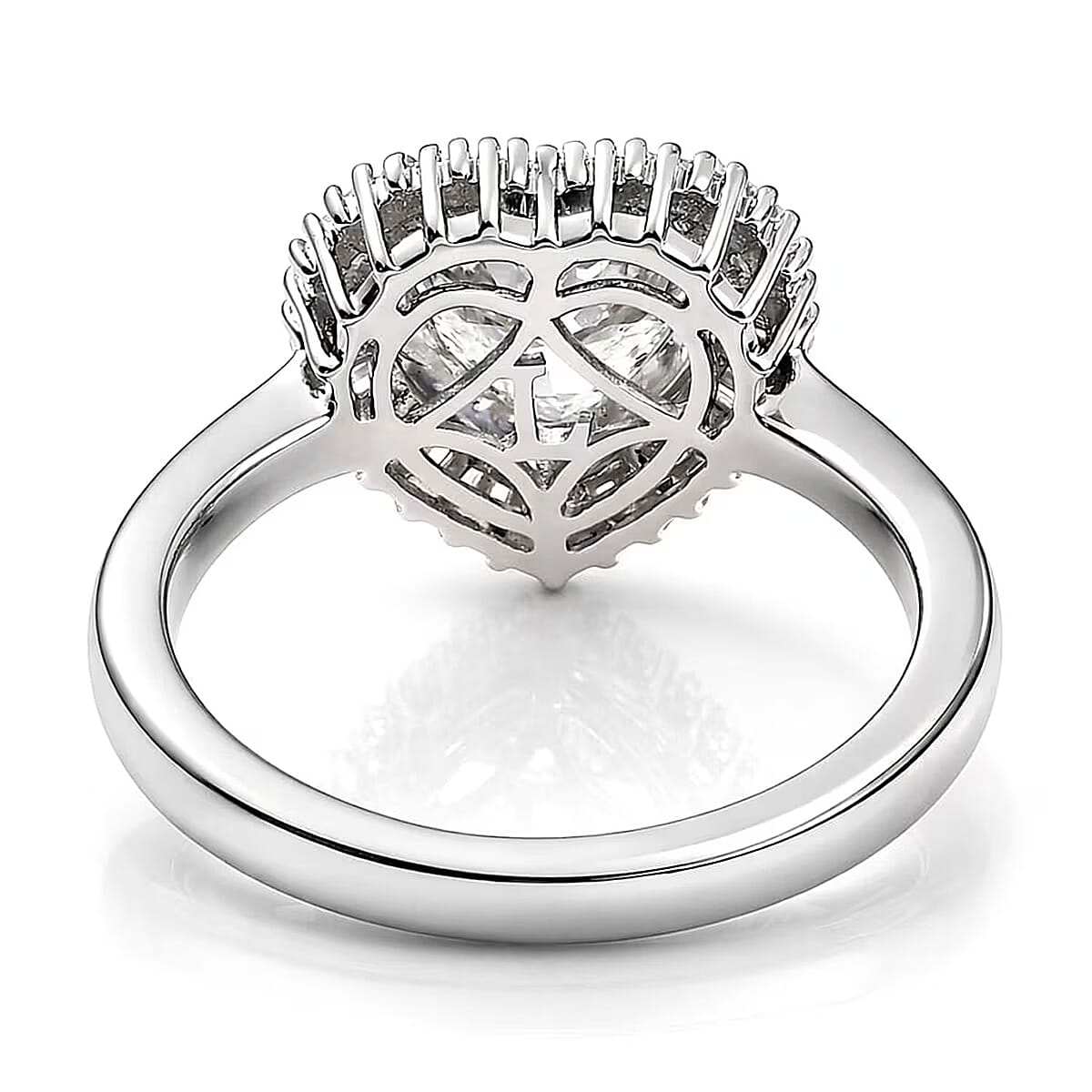 Luxuriant Lab Grown Diamond E-F VS 2.50 ctw Heart Ring in 950 Platinum (Size 7.0) 6.50 Grams image number 7
