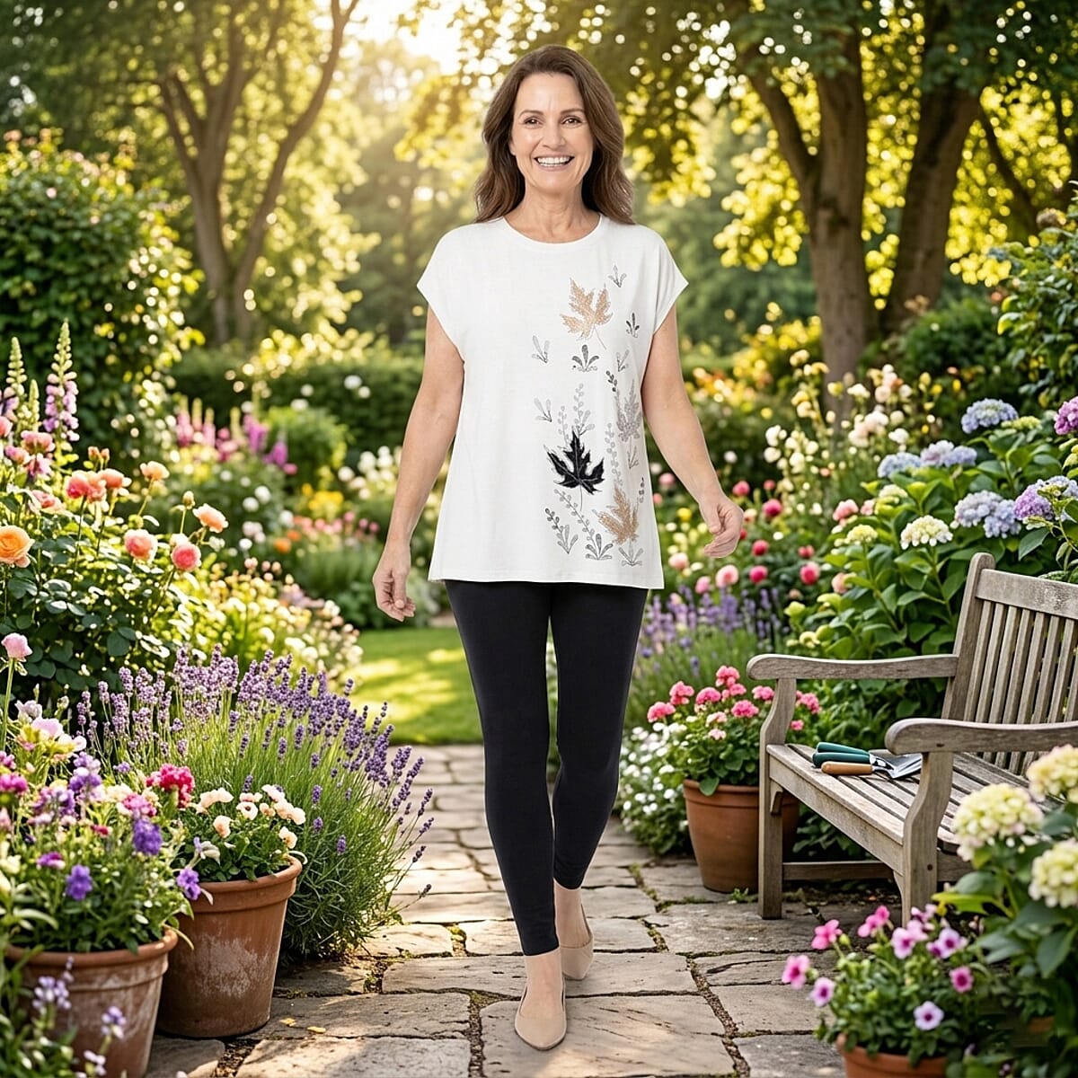 Lay Marey White Rhinestone Top - One Size Fits Most image number 1