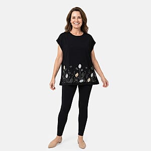 Lay Marey Black Rhinestone Top - One Size Fits Most