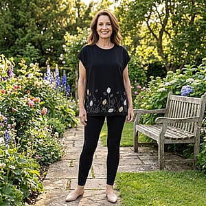 Lay Marey Black Rhinestone Top - One Size Fits Most