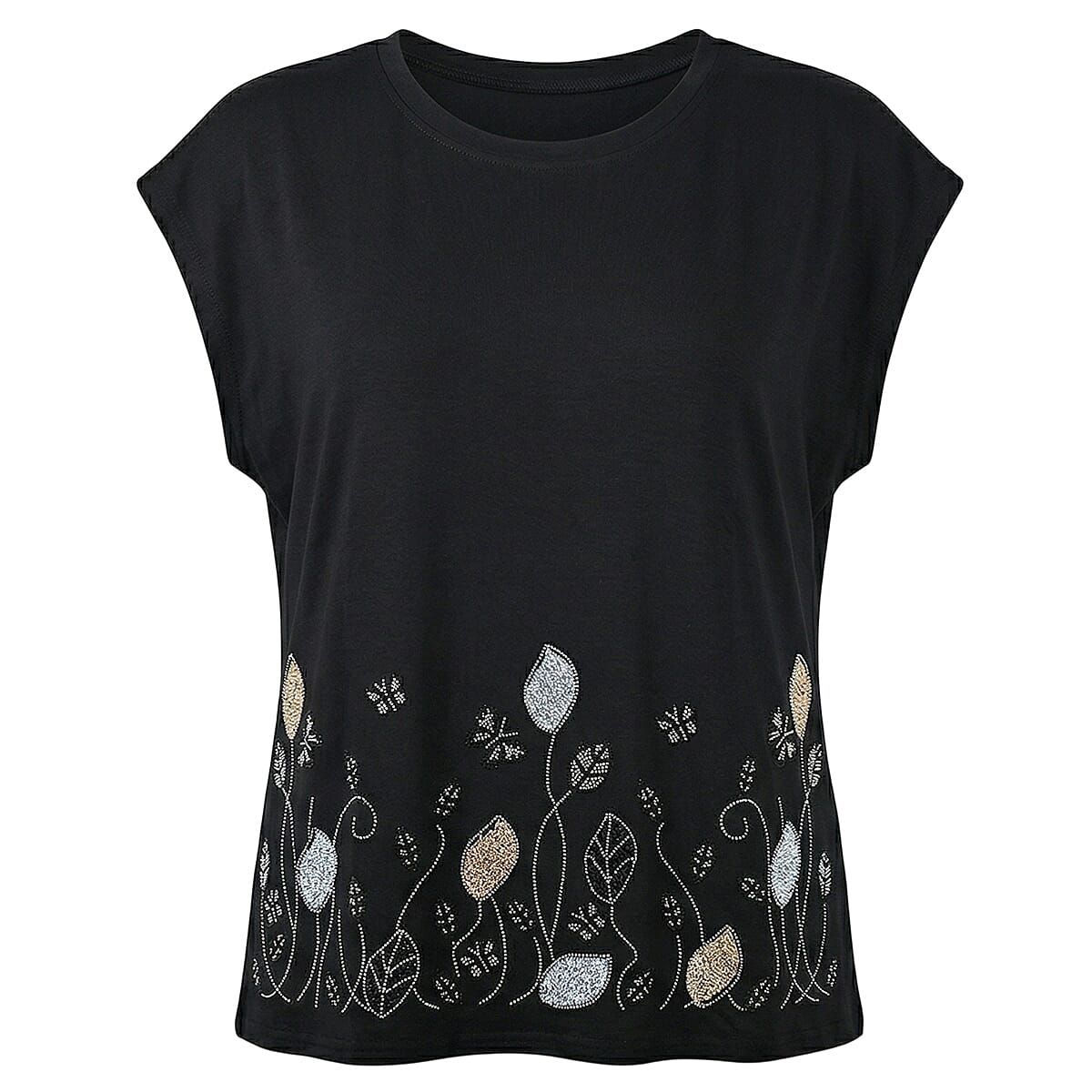 Lay Marey Black Rhinestone Top - One Size Fits Most image number 2