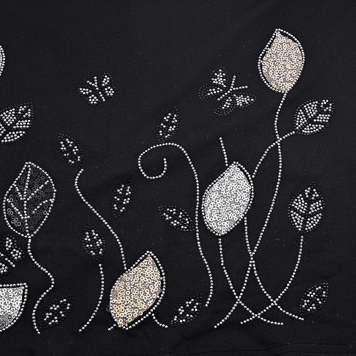 Lay Marey Black Rhinestone Top - One Size Fits Most image number 3