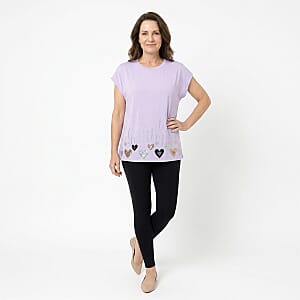 Lay Marey Purple Rhinestone Top - One Size Fits Most