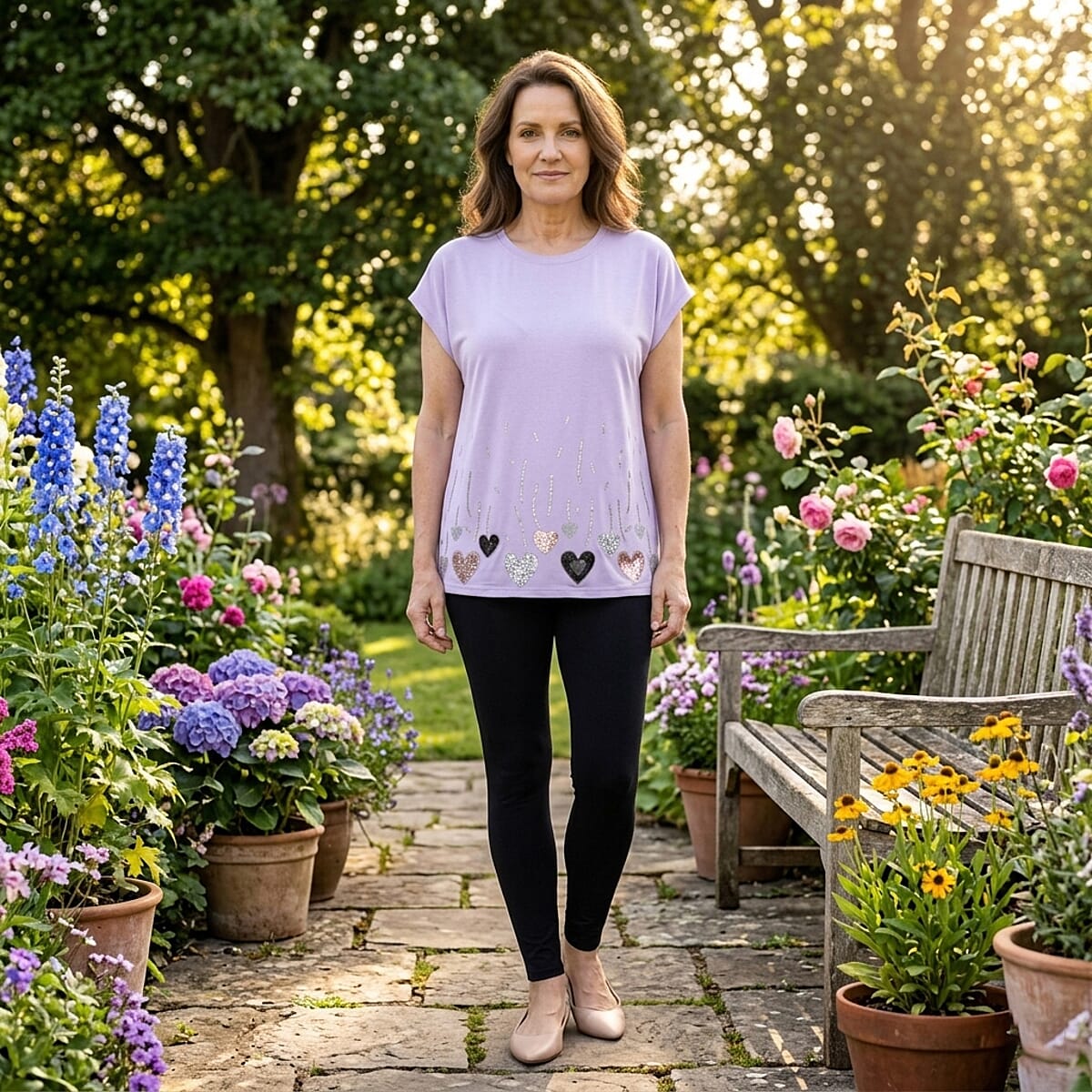 La Marey Purple Rhinestone Top - One Size Fits Most image number 1