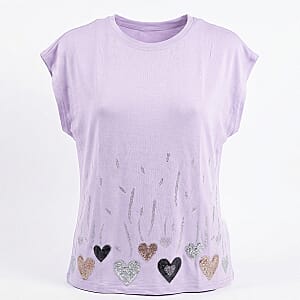 Lay Marey Purple Rhinestone Top - One Size Fits Most