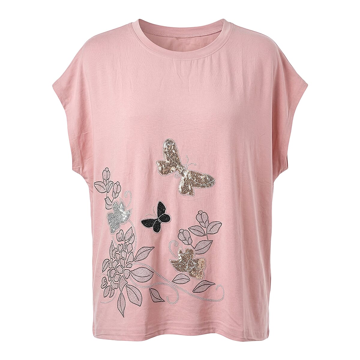 Lay Marey Pink Rhinestone Top - One Size Fits Most image number 2