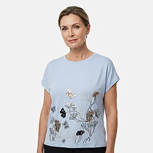 Lay Marey Blue Rhinestone Top - One Size Fits Most