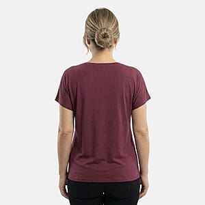 Lay Marey Wine Rhinestone Top - One Size Fits Most