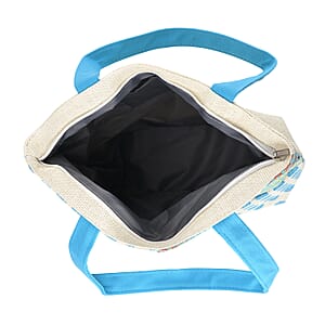 La Marey Blue Woven Bag and Empty Top Hat