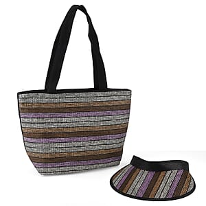 La Marey Purple Shade Woven Bag and Empty Top Hat