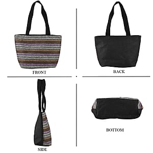 La Marey Purple Shade Woven Bag and Empty Top Hat