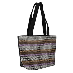 La Marey Purple Shade Woven Bag and Empty Top Hat