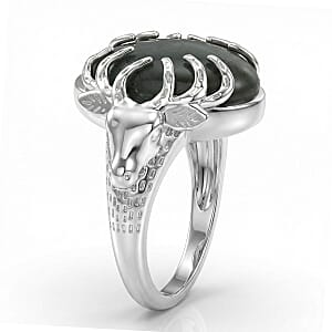 EverTrue Malagasy Labradorite 8.40 ctw Ring in Platinum Bond (Size 8.0) 