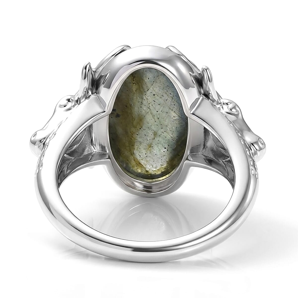 EverTrue Malagasy Labradorite 8.40 ctw Ring in Platinum Bond (Size 8.0)  image number 4