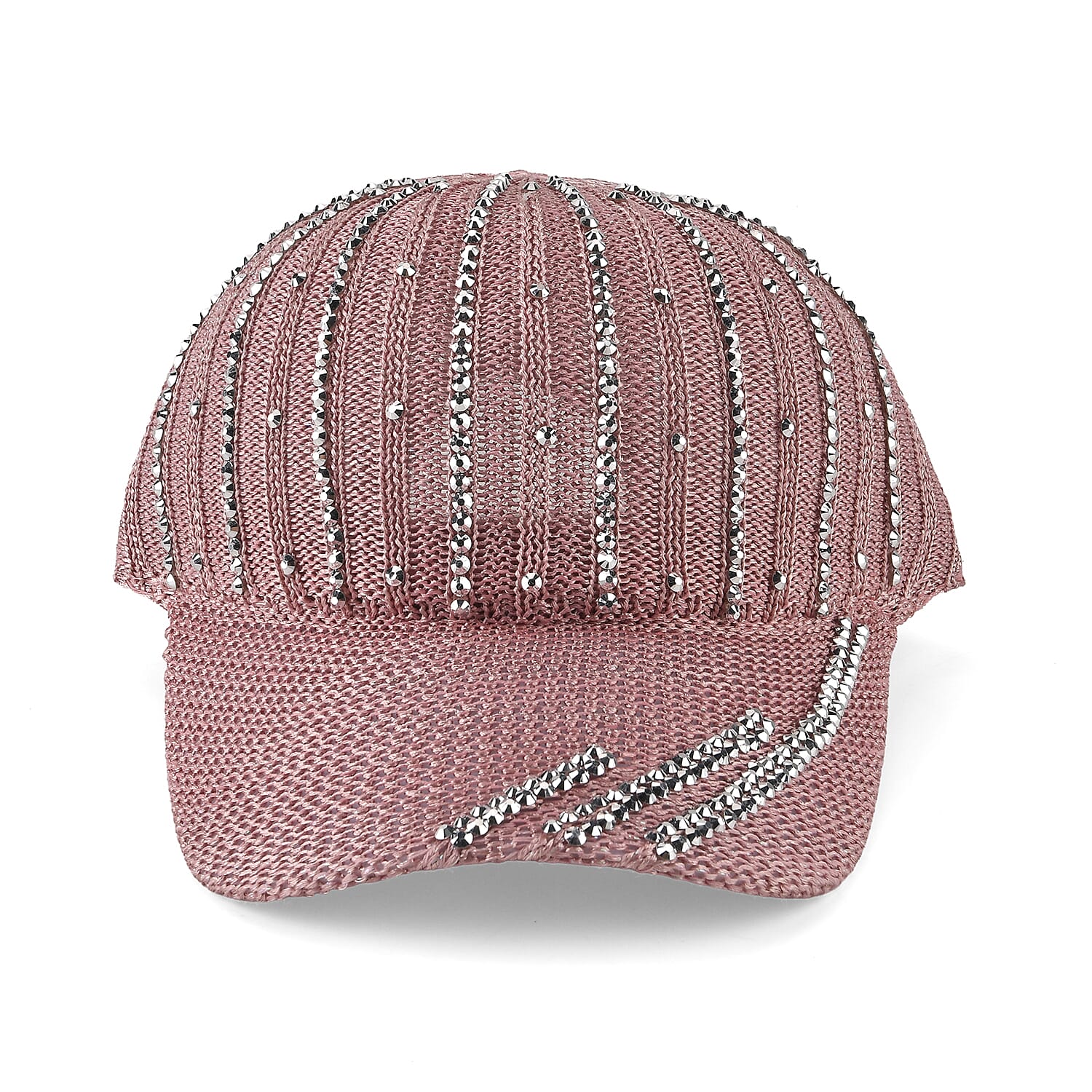 La Marey Pink Hollow Out Cap with Rhinestones