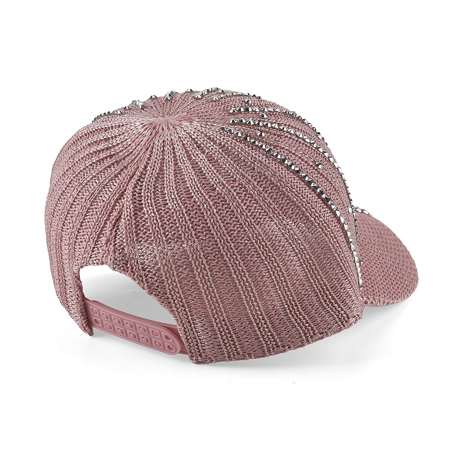 La Marey Pink Hollow Out Cap with Rhinestones