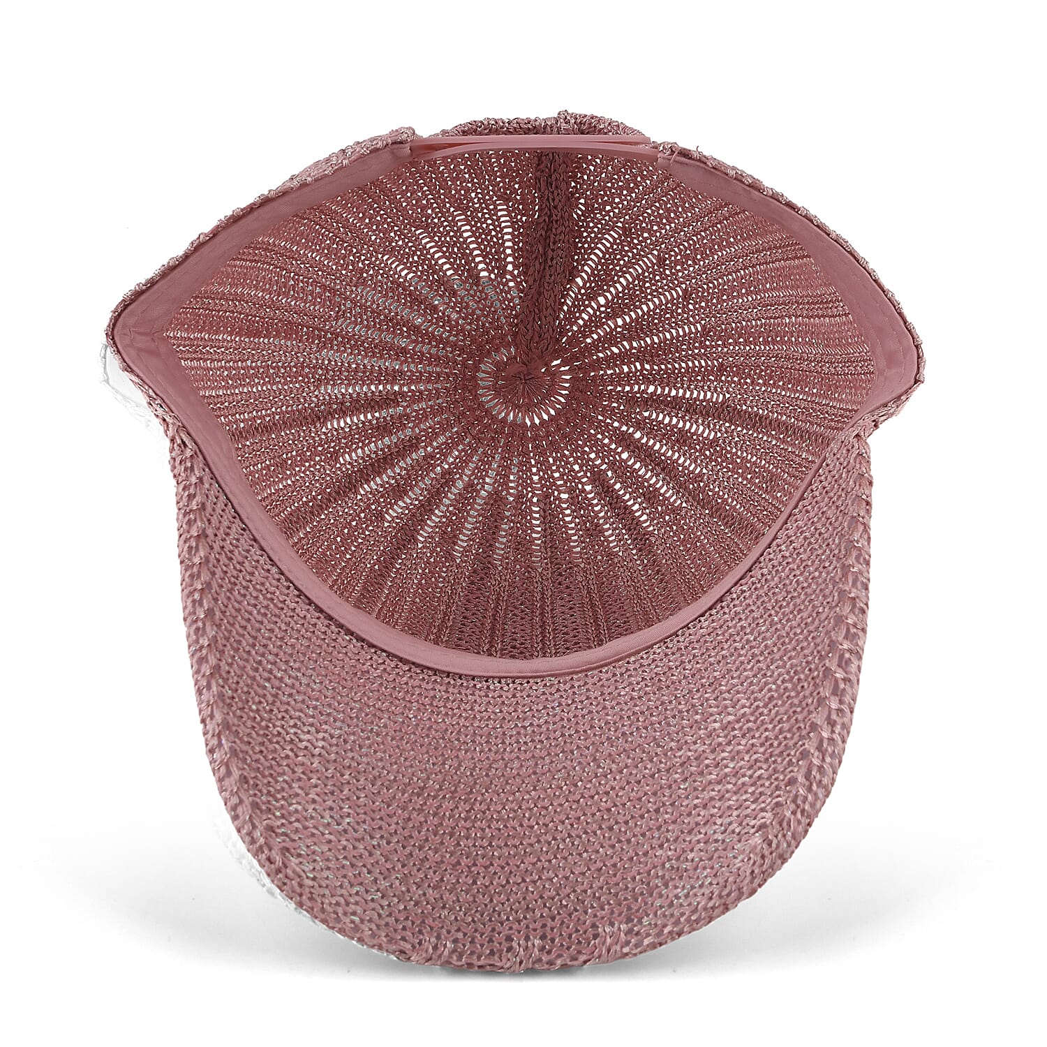 La Marey Pink Hollow Out Cap with Rhinestones