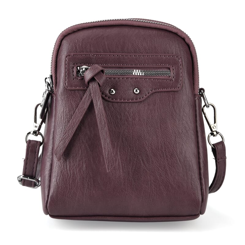 La Marey Light Purple Faux Leather Crossbody Bag