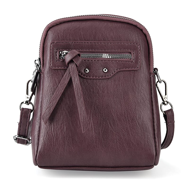 La Marey Light Purple Faux Leather Crossbody Bag