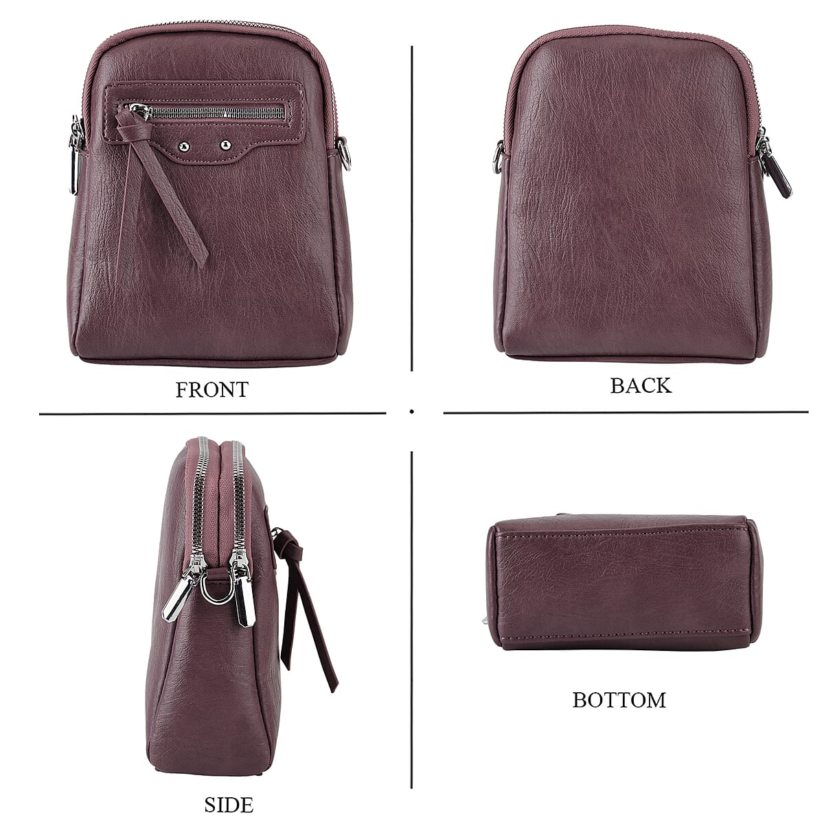 La Marey Light Purple Faux Leather Crossbody Bag image number 1