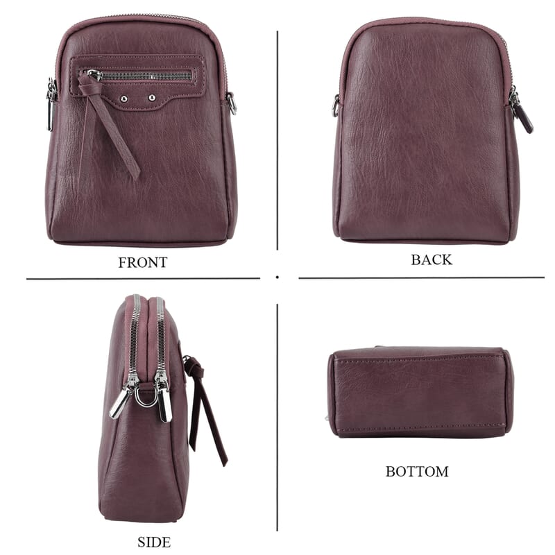 La Marey Light Purple Faux Leather Crossbody Bag
