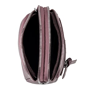 La Marey Light Purple Faux Leather Crossbody Bag