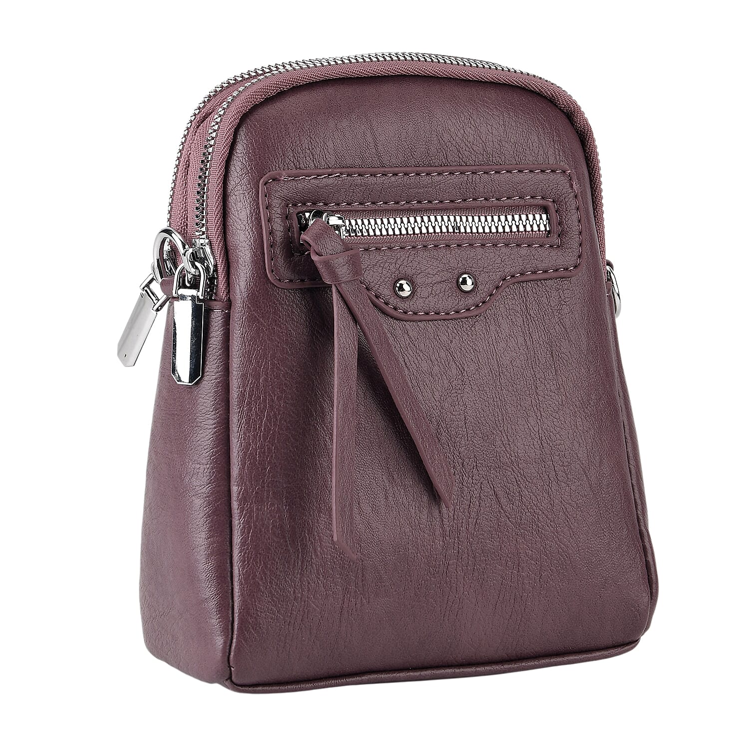 La Marey Light Purple Faux Leather Crossbody Bag