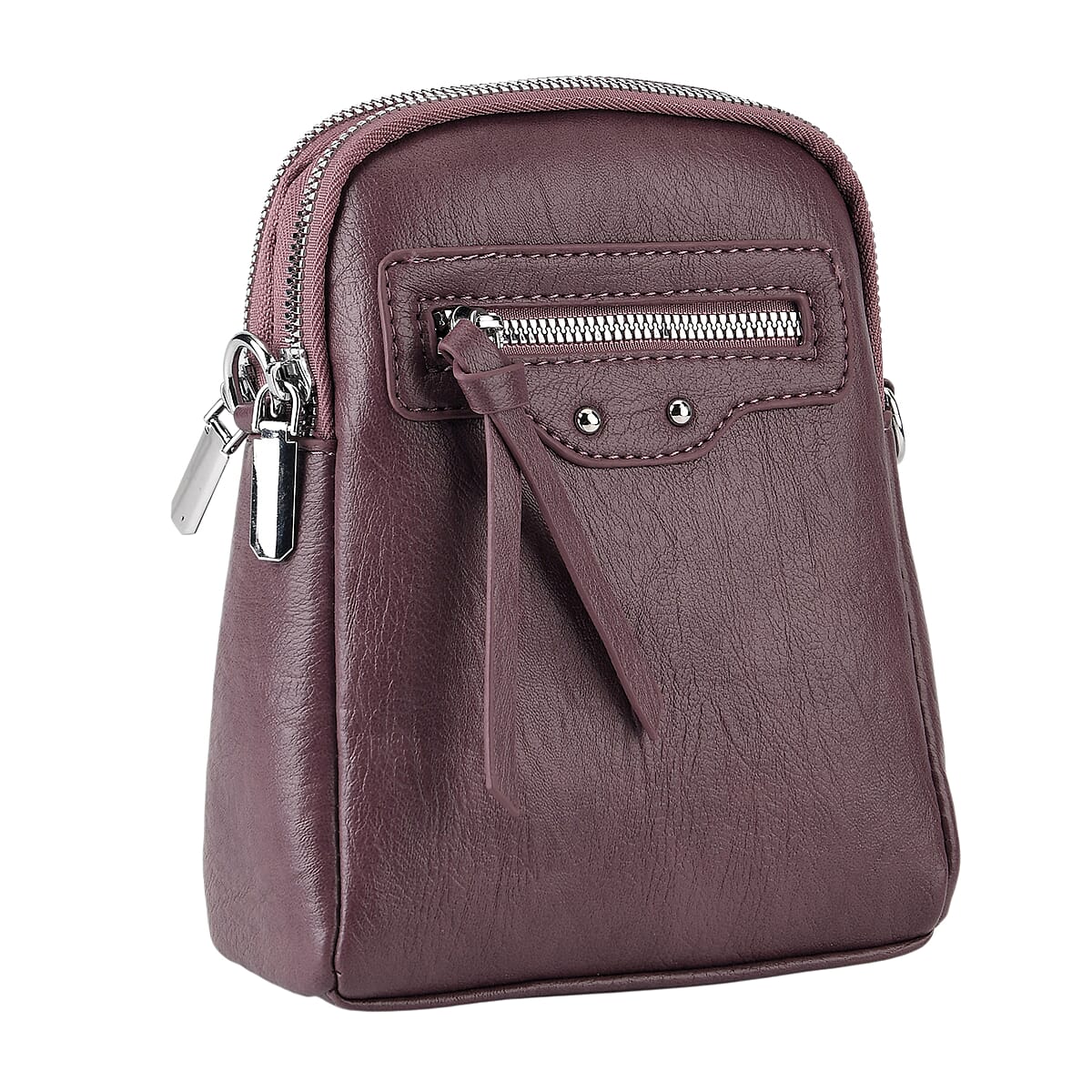 La Marey Light Purple Faux Leather Crossbody Bag image number 4