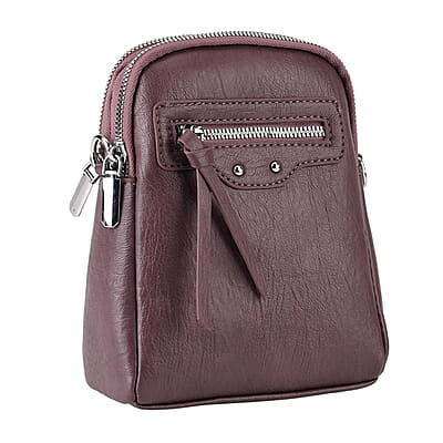La Marey Light Purple Faux Leather Crossbody Bag