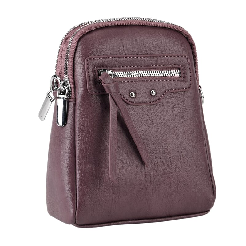 La Marey Light Purple Faux Leather Crossbody Bag