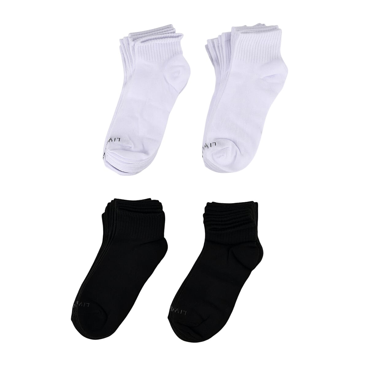 Livmore Black & White Set of 20 Pairs Socks with Brand Logo image number 0