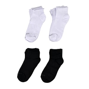 Livmore Black & White Set of 20 Pairs Socks with Brand Logo