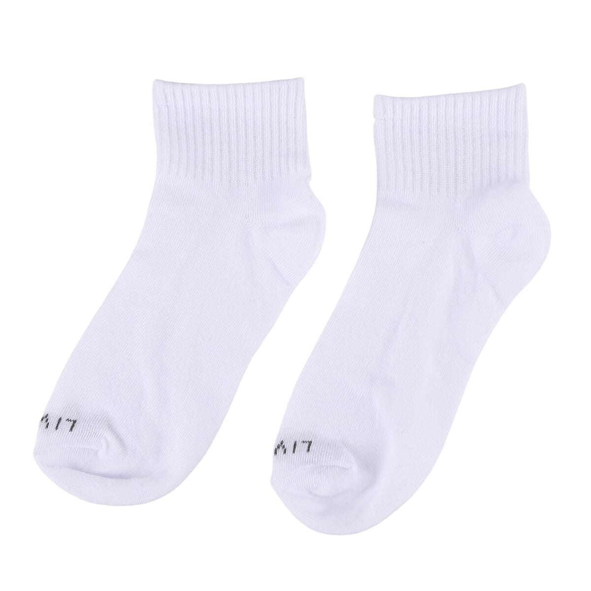 Livmore Black & White Set of 20 Pairs Socks with Brand Logo image number 4