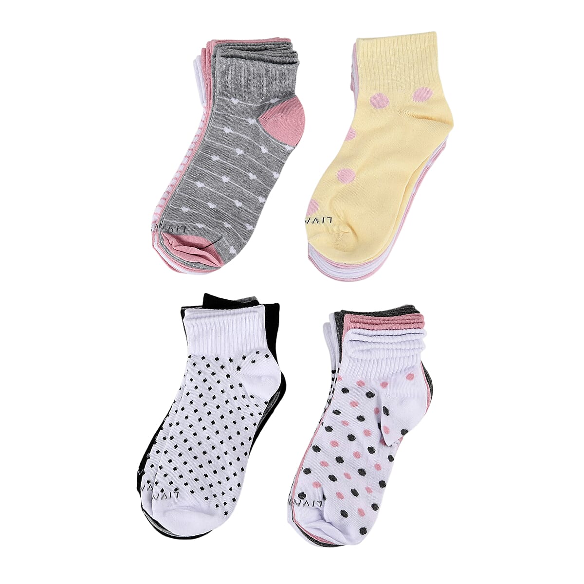 Livmore Multicolor Set of 20 Pairs Socks with Brand Logo image number 0