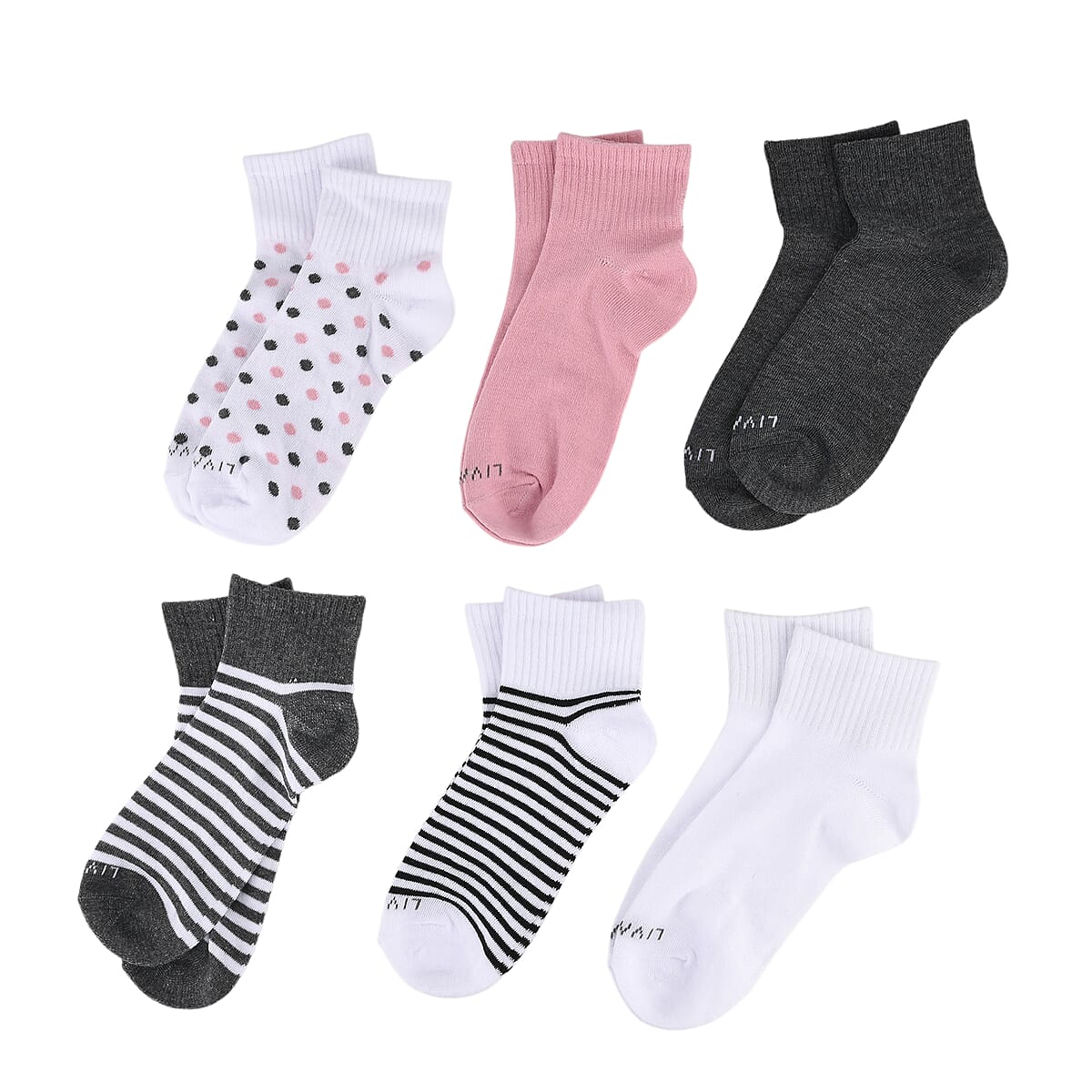Livmore Multicolor Set of 20 Pairs Socks with Brand Logo image number 2