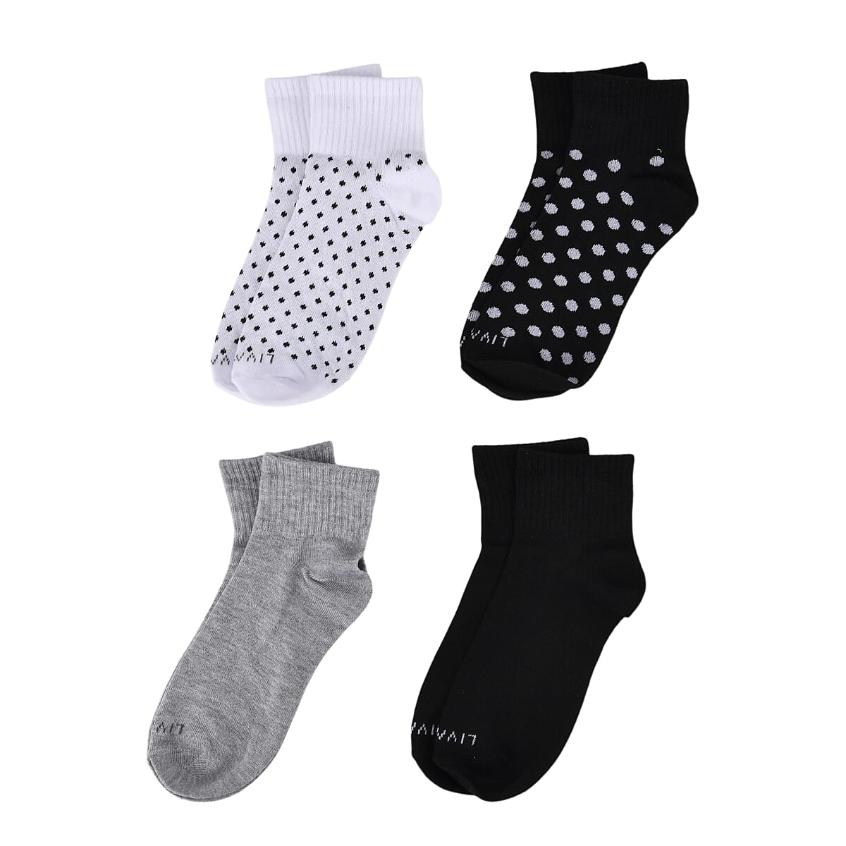 Livmore Multicolor Set of 20 Pairs Socks with Brand Logo image number 4