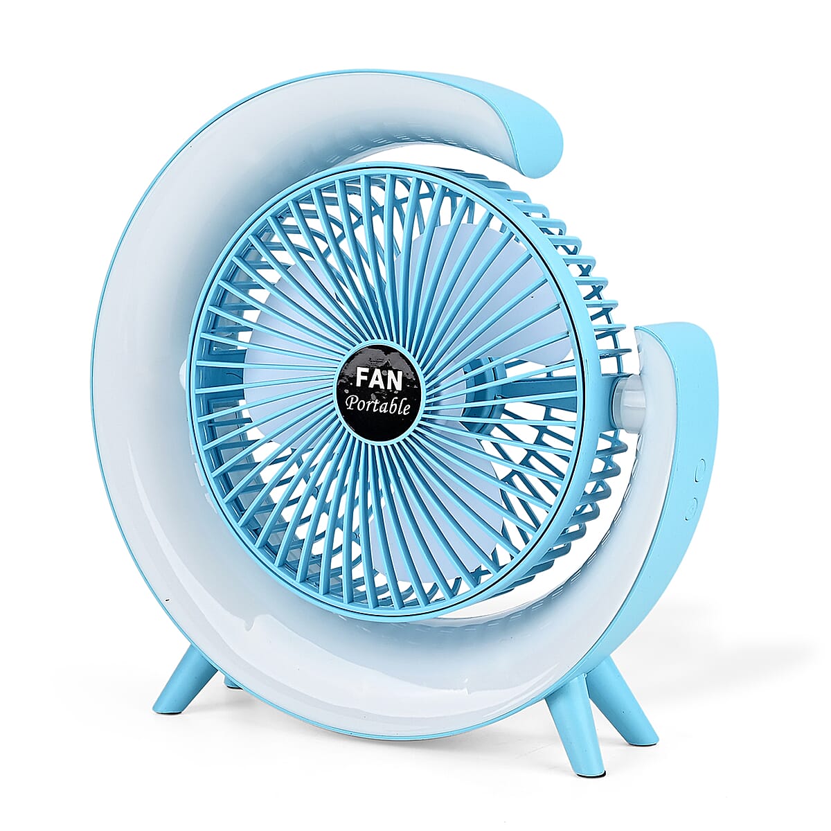 Livmore Blue RGB Fan with Color Lighting (9.53"x2.28"x9.53") image number 3